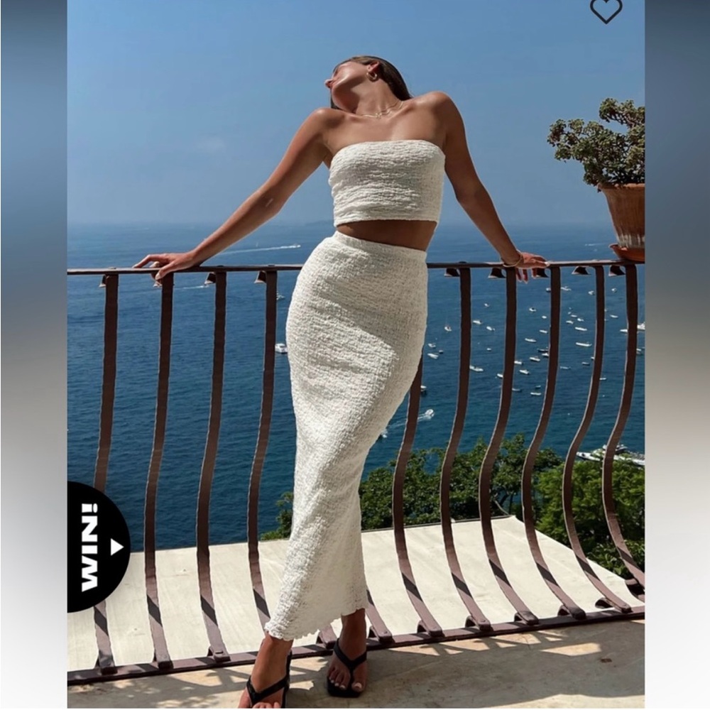 Princess Polly White Tube Top Skirt Sey